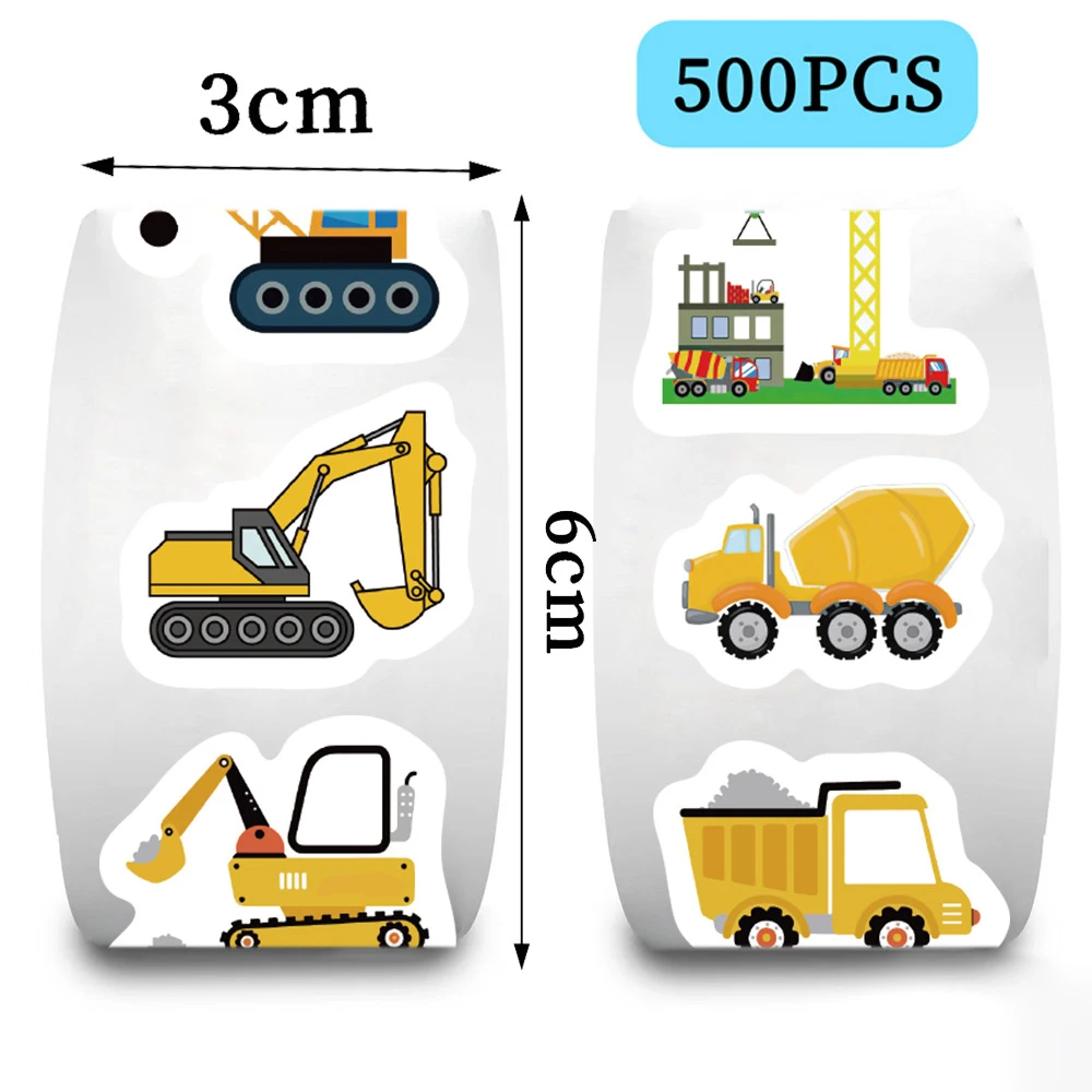 500Pcs Construction Vehicle Stickers for Kids Rewards - Image 4