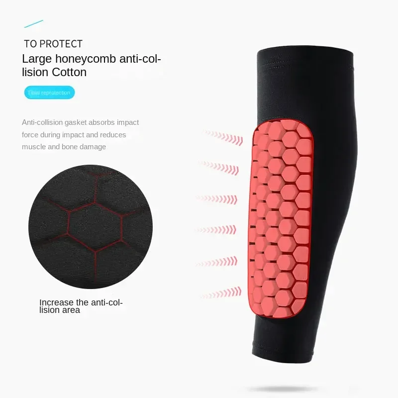 Honeycomb Soccer Shin Guards Polyester Protective Gear Adult - Image 3