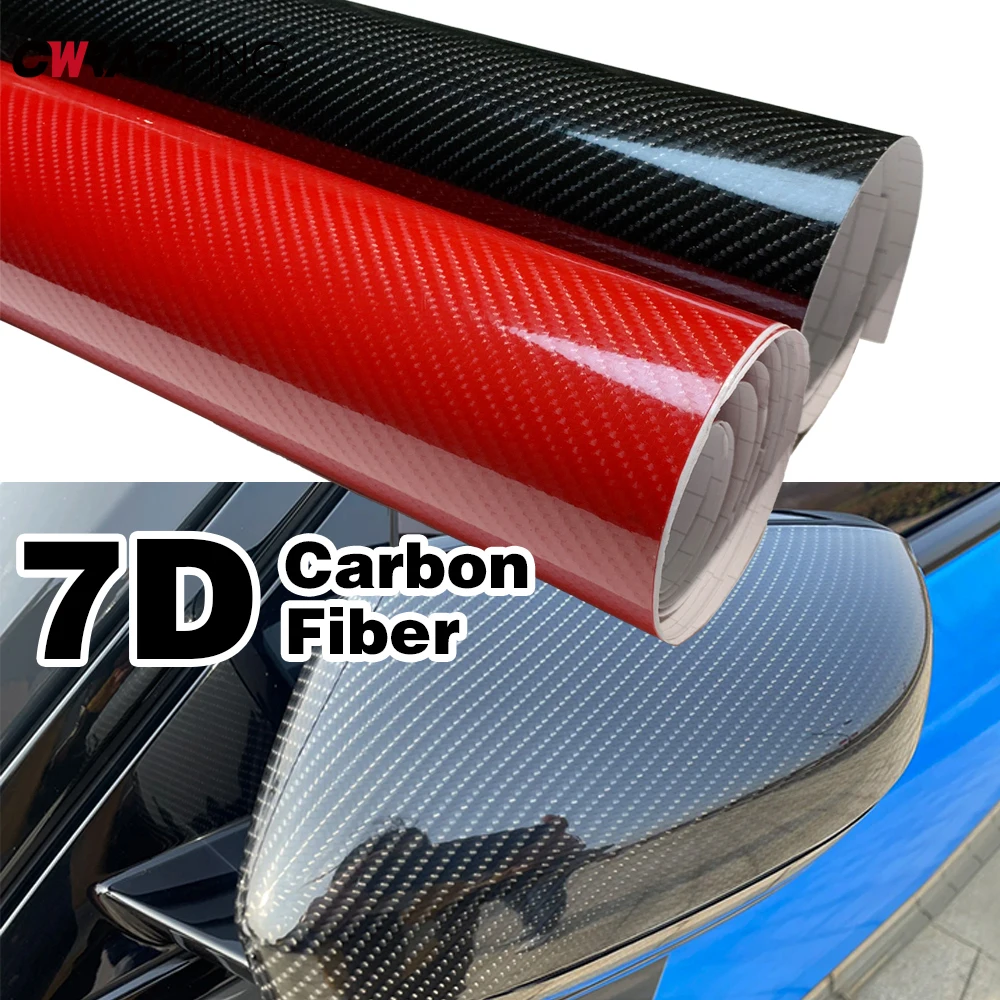 7D Carbon Fiber Vinyl Wrap Black Self-Adhesive PVC Film - Image 4