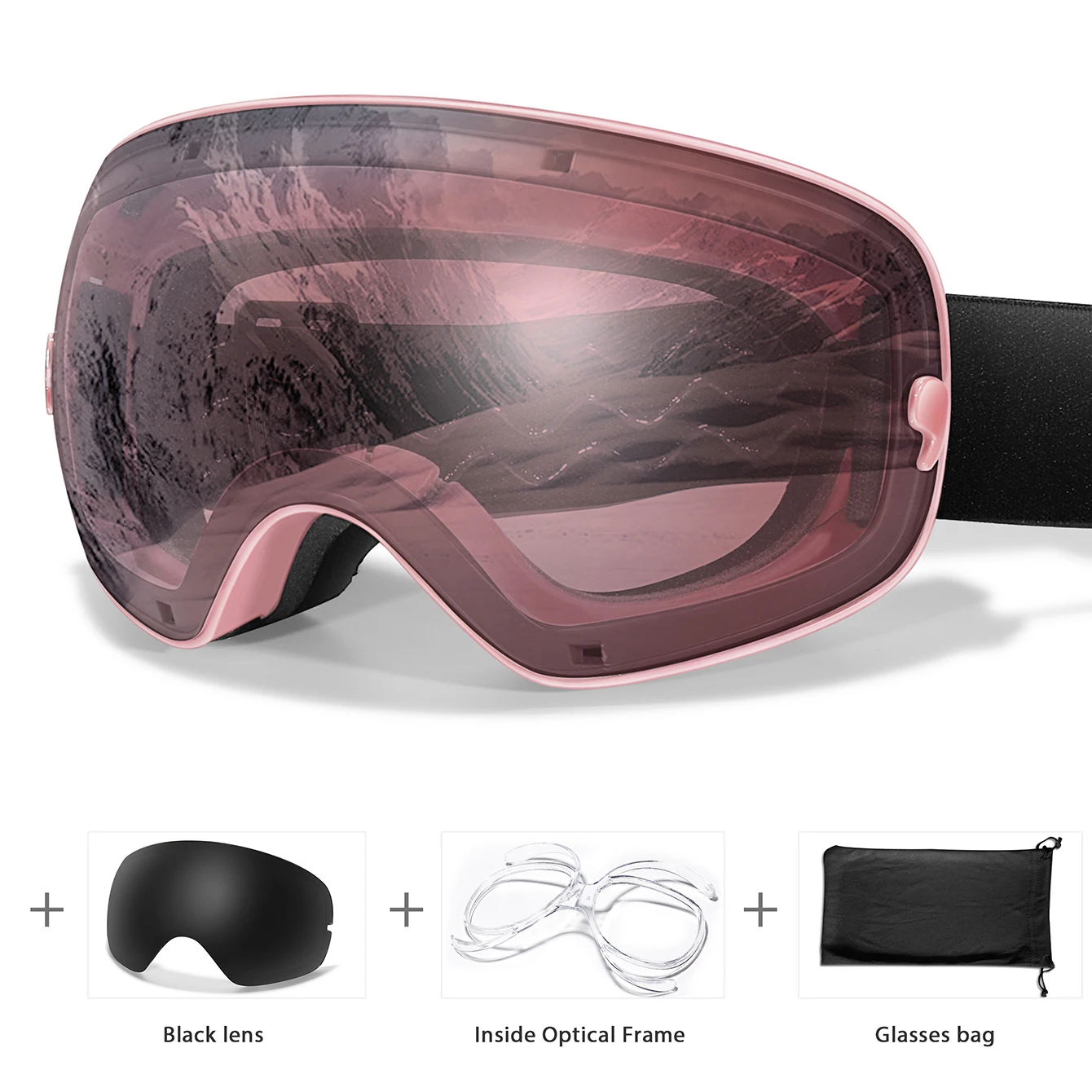 UV400 Anti-Fog Ski Goggles Polycarbonate Lens for Men Women - Image 12