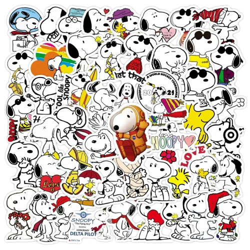 50Pcs Waterproof Cartoon SnoopyDog Stickers for Kids