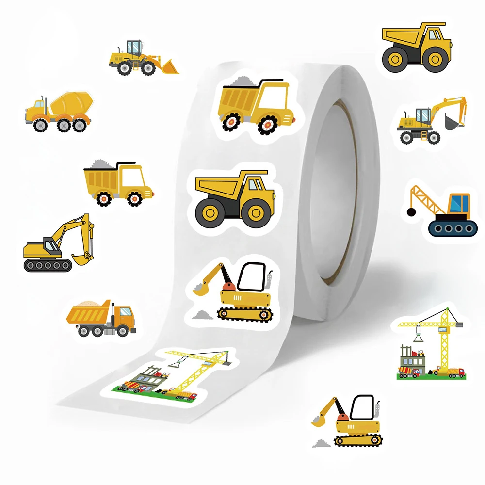 500Pcs Construction Vehicle Stickers for Kids Rewards - Image 2