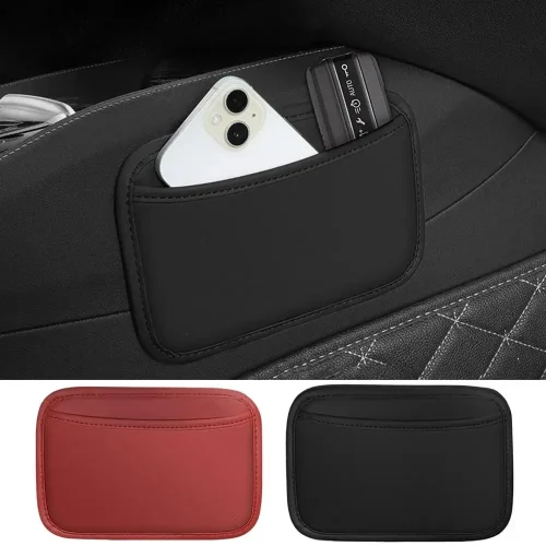 PU Leather Car Seat Side Pocket Organizer Storage Bag