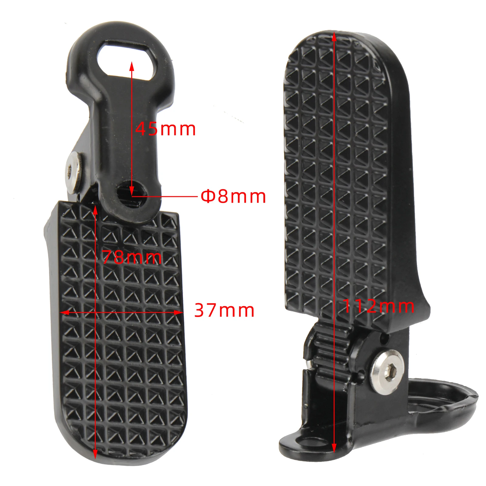Metal Foldable Bike Rear Pedals Non-Slip Foot Pegs Replacement - Image 7