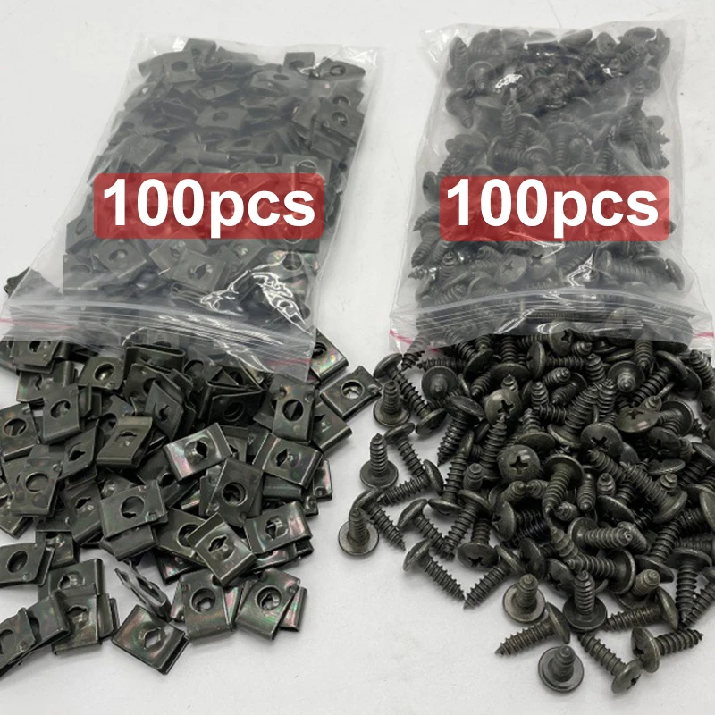 Metal Self Tapping Screws U-Type Clip Fastener Kit for Vehicles - Image 2