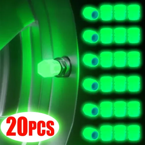 Luminous Tire Valve Caps ABS Dustproof Motorcycle Bike 1-20PCS