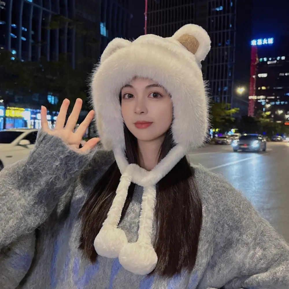 Wool Winter Bucket Hat with Bear Ears for Women - Image 2