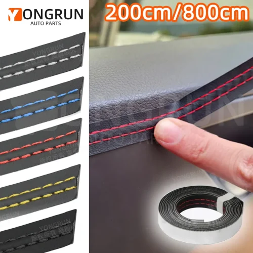 2m/8m Self-Adhesive Car Interior Moulding Trim Leather Strip
