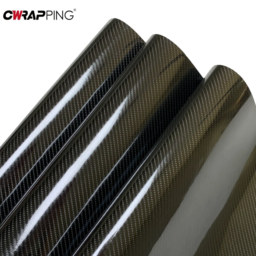 7D Carbon Fiber Vinyl Wrap Black Self-Adhesive PVC Film