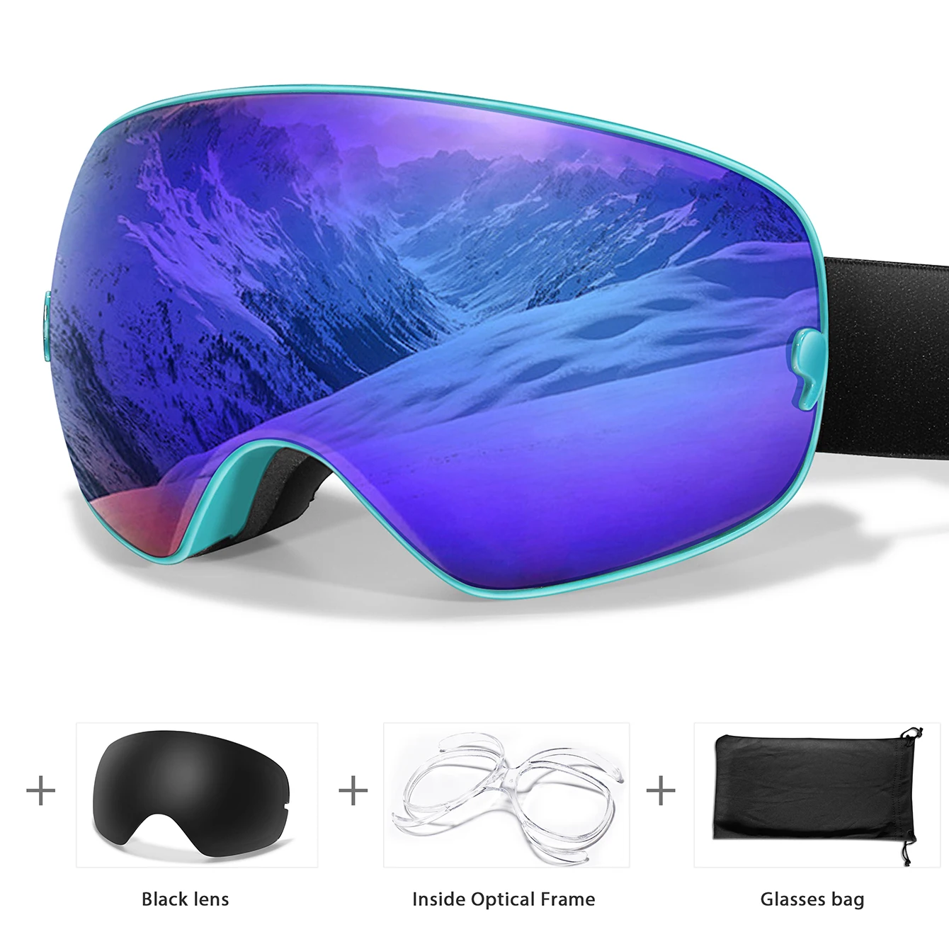 UV400 Anti-Fog Ski Goggles Polycarbonate Lens for Men Women - Image 8