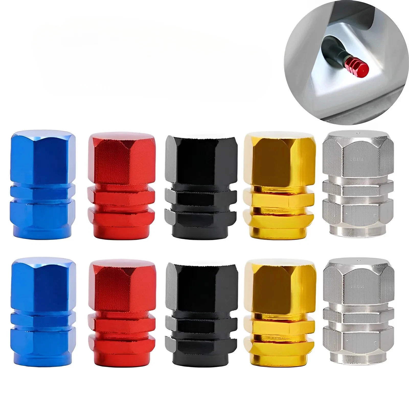 Aluminum Tire Valve Stem Caps Waterproof Car Wheel Covers - Image 2