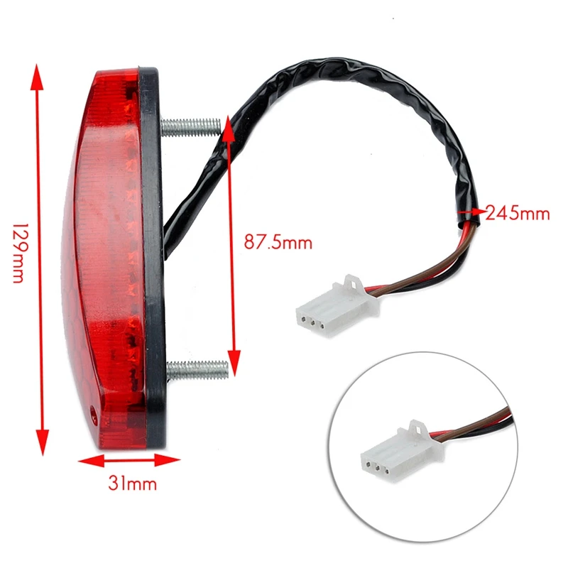 12V Red ATV Brake Stop Light Taillight Signal Lamp Accessories - Image 2