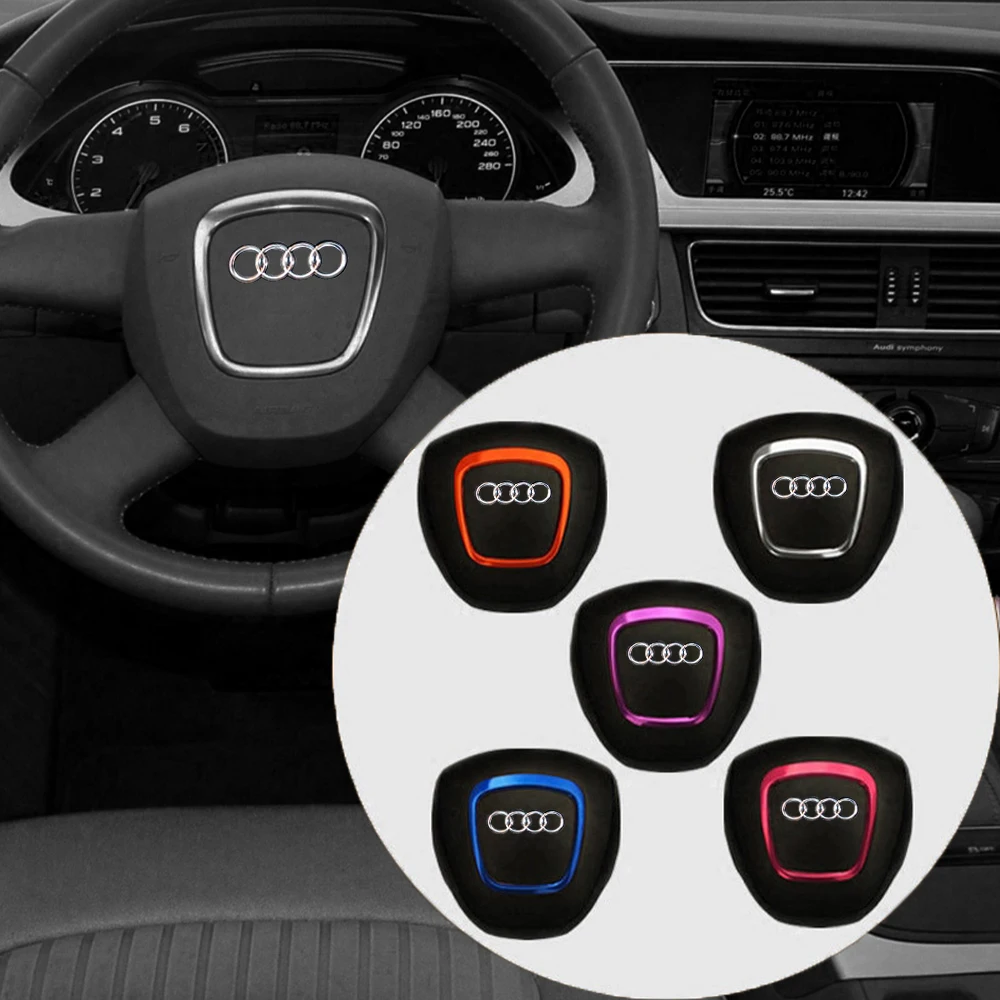 Metal Steering Wheel Ring Sticker Cover for Audi A3 A4 A5 A6