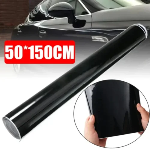 Gloss Black PVC Car Body Vinyl Wrap Self Adhesive 150x50cm