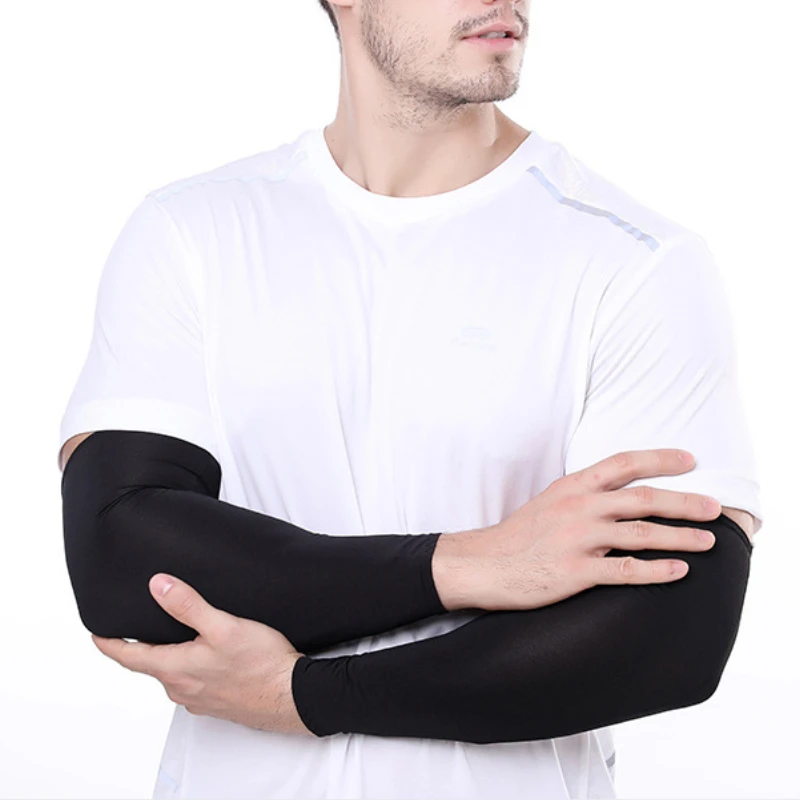 Unisex UV Protection Cooling Arm Sleeves for Sports Cycling - Image 4