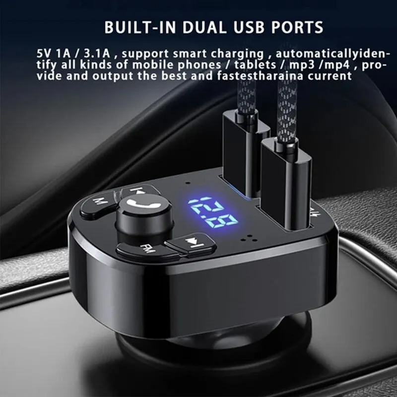 Bluetooth 5.0 Car MP3 Player Dual USB Fast Charger FM Receiver - Image 3
