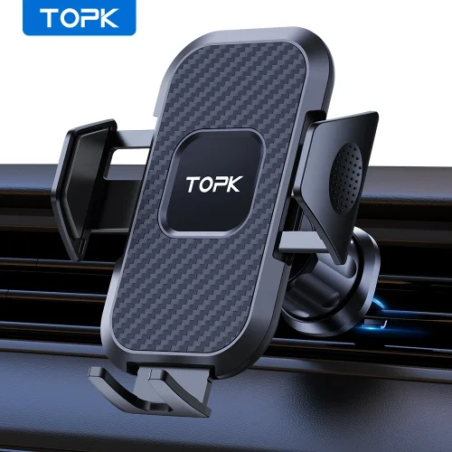TOPK Auto Locking Car Phone Holder Air Vent Mount Black