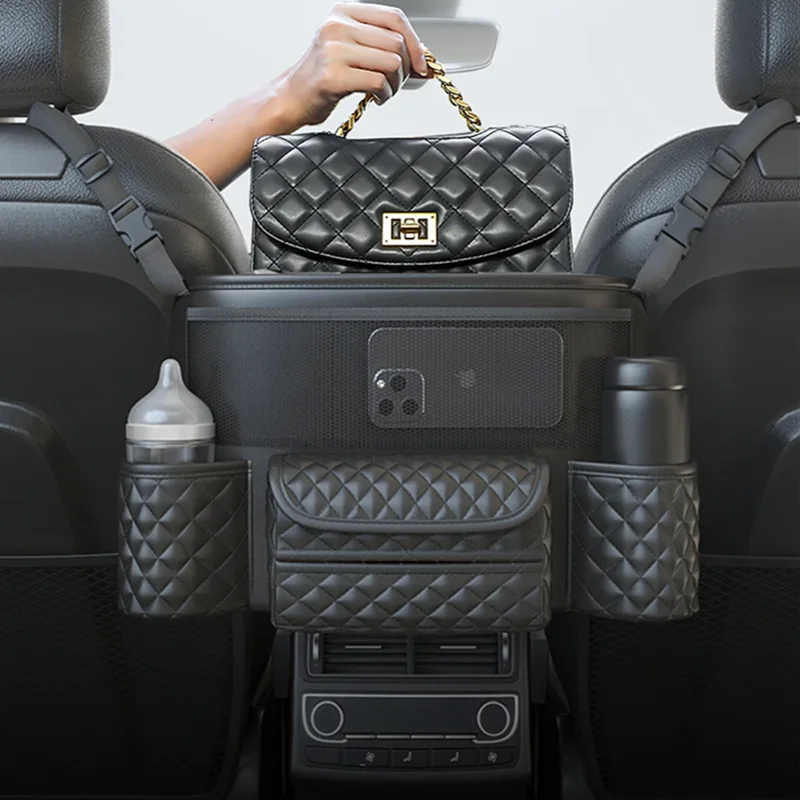 PU Leather Car Seat Storage Bag Organizer Between Seats - Image 3