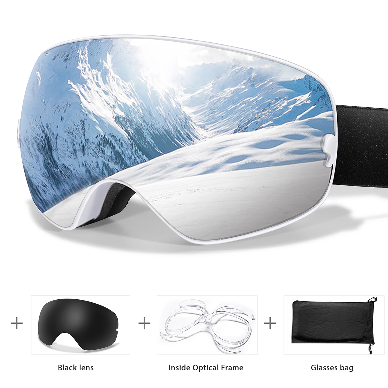 UV400 Anti-Fog Ski Goggles Polycarbonate Lens for Men Women - Image 16