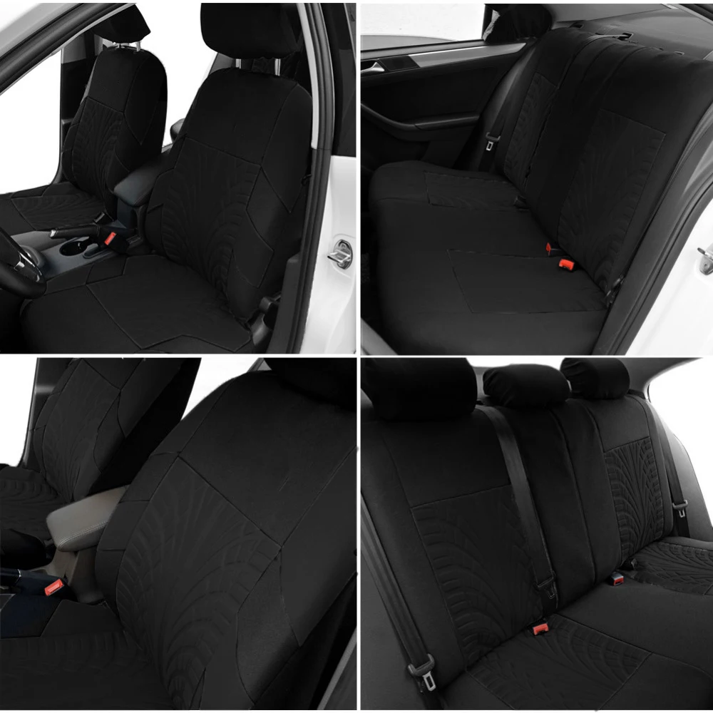 Universal Embroidery Car Seat Covers Cotton Organizer Set - Image 3