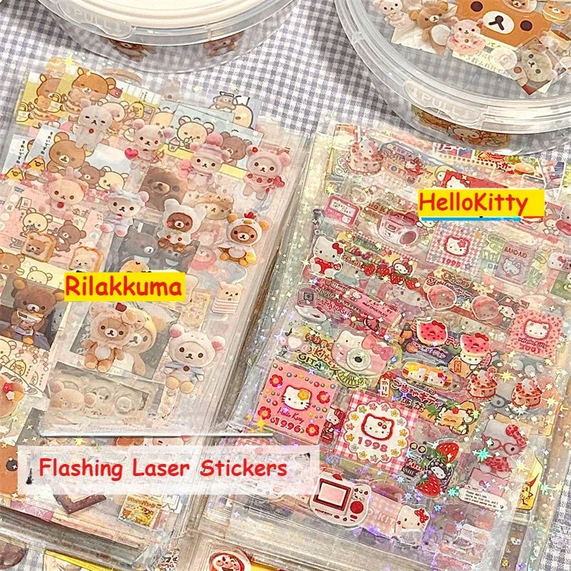 HelloKitty Rilakkuma Waterproof Die-Cut Sticker Decals 5 Sheets