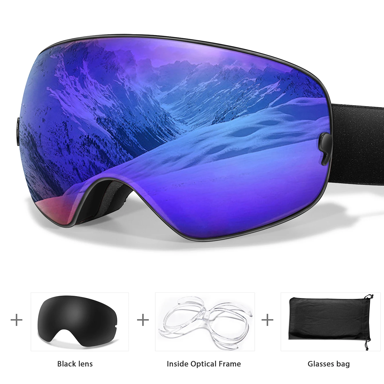 UV400 Anti-Fog Ski Goggles Polycarbonate Lens for Men Women - Image 9