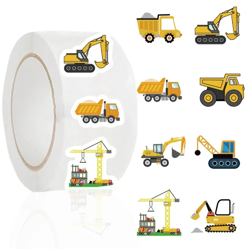 500Pcs Construction Vehicle Stickers for Kids Rewards