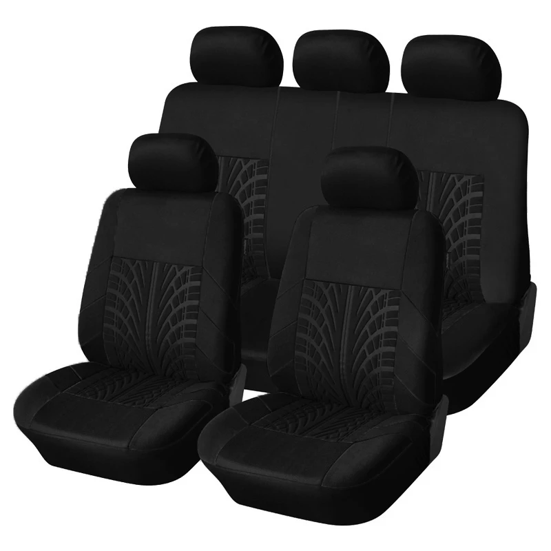 Universal Embroidery Car Seat Covers Cotton Organizer Set - Image 7