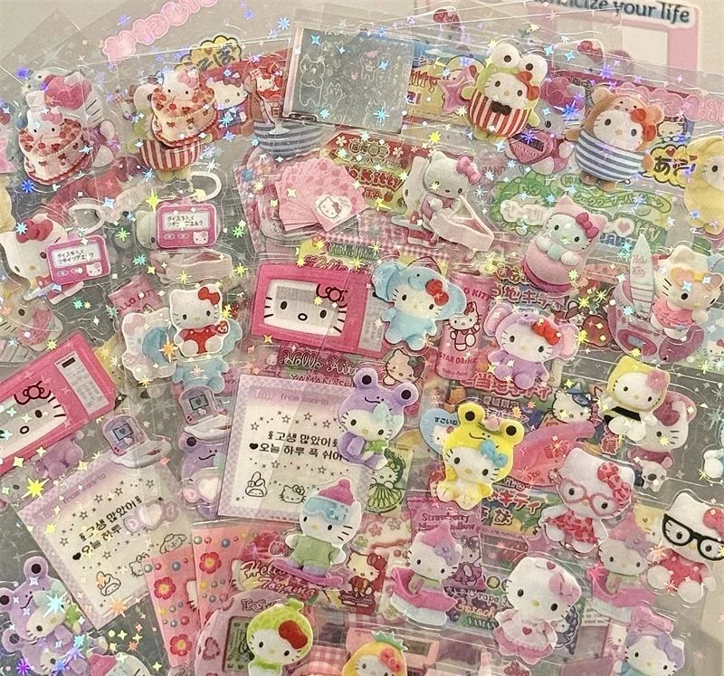 HelloKitty Rilakkuma Waterproof Die-Cut Sticker Decals 5 Sheets - Image 3