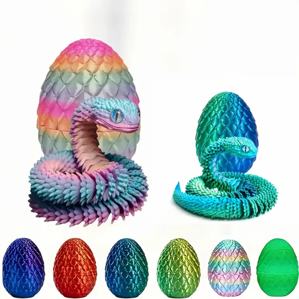 3D Printed Flexible Snake Dragon Egg Joint Mobility Decor - Image 6