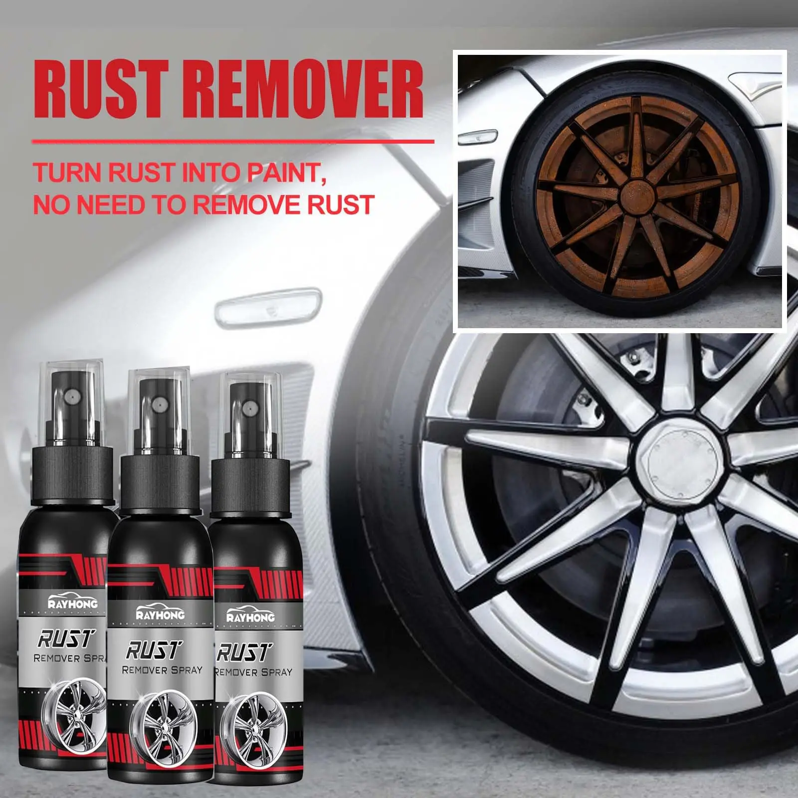 RAYHONG Metal Rust Remover Spray Anti-Rust Inhibitor 30ML - Image 2