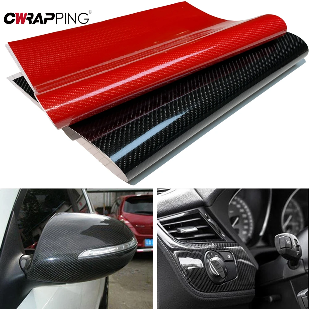 7D Carbon Fiber Vinyl Wrap Black Self-Adhesive PVC Film - Image 3