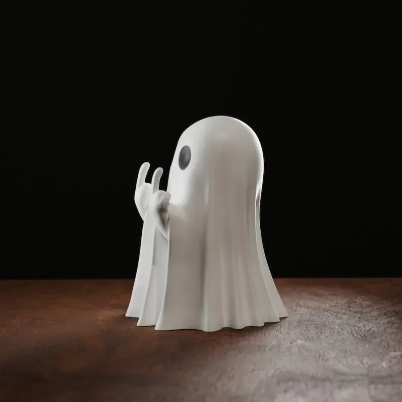 Car Decorate Luminous Middle Finger Cute Ghost Statue Small Scary Ghost Figurines Halloween Decoration Home Table Ornaments - Image 5