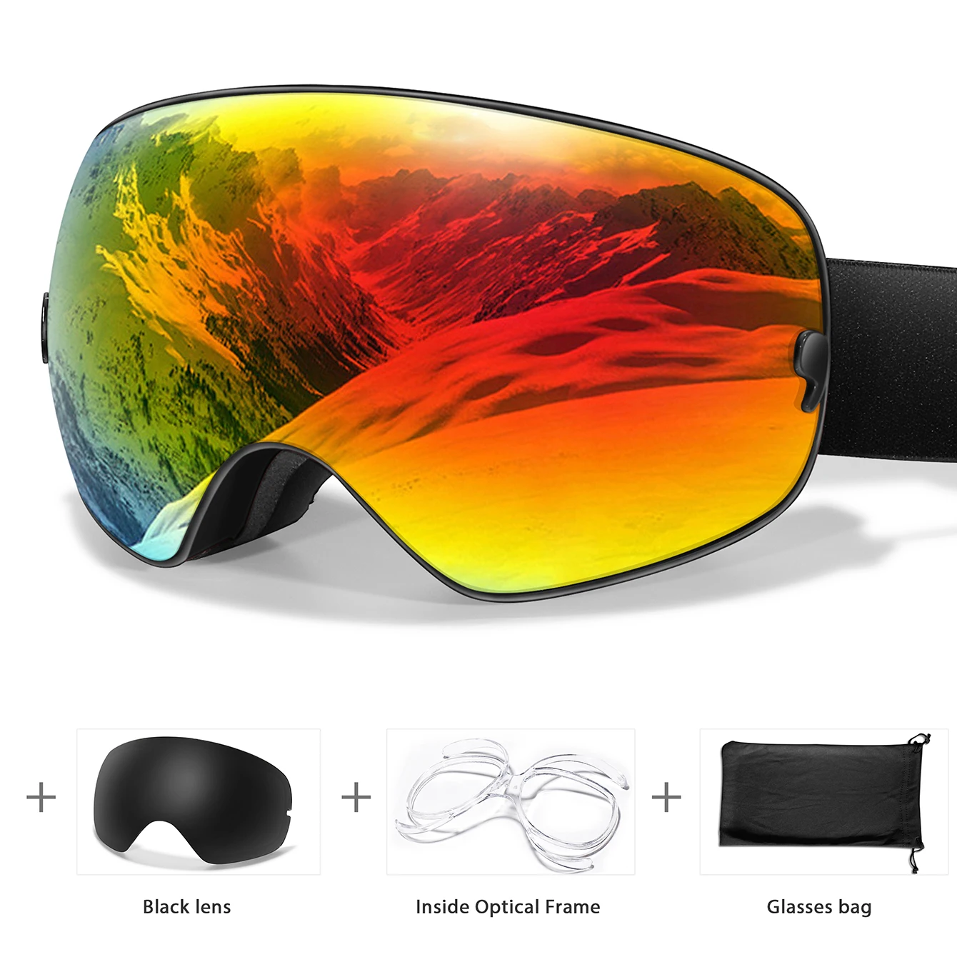 UV400 Anti-Fog Ski Goggles Polycarbonate Lens for Men Women - Image 7
