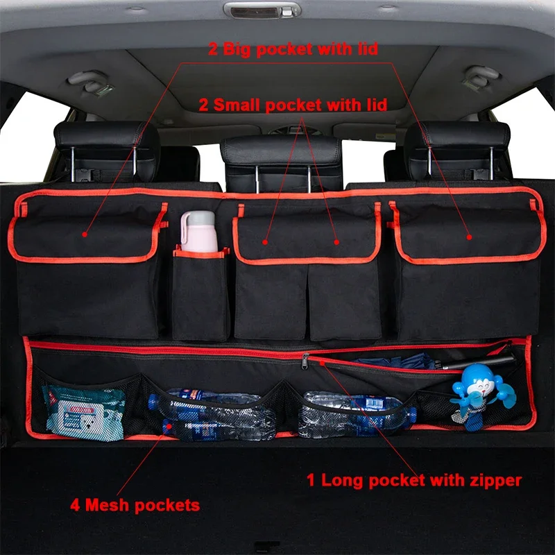 Large Capacity Oxford Car Trunk Organizer Adjustable Storage - Image 4