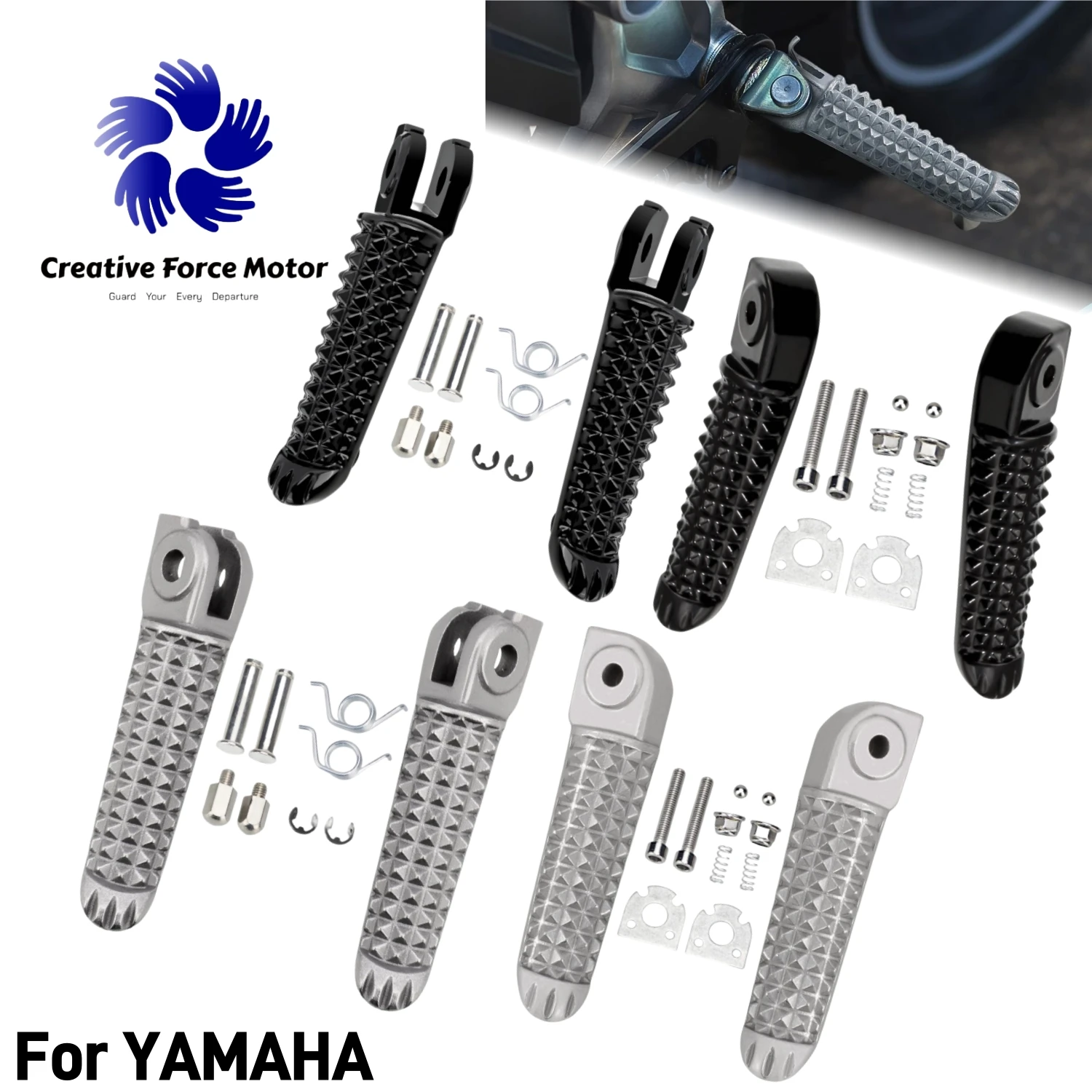 Aluminum Motorcycle Footpegs for Yamaha YZF-R1 R6 VMX1700 - Image 2