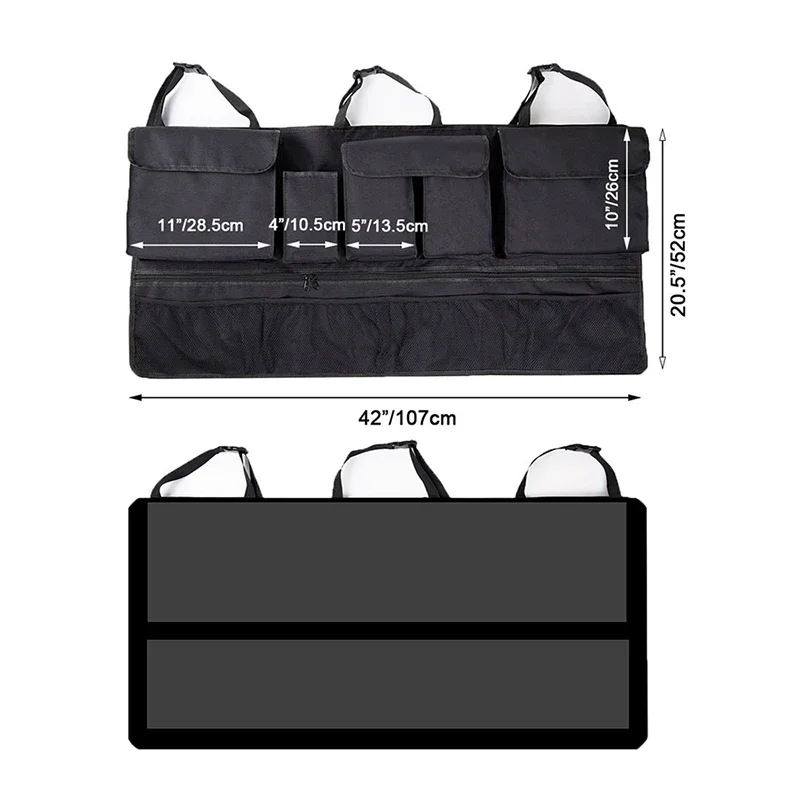 Large Capacity Oxford Car Trunk Organizer Adjustable Storage - Image 7