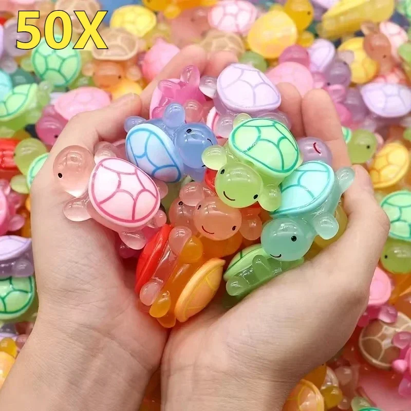 50 Pcs Mini Luminous Turtle Resin Ornaments for Home Decor - Image 2