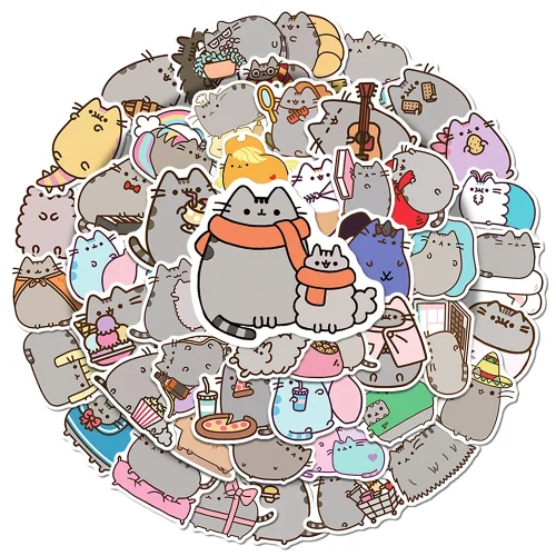 50PCS Kawaii Cat Stickers Waterproof Aesthetic Decals