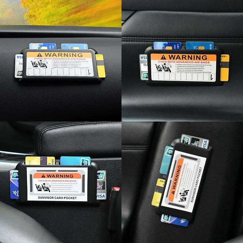 Car Sun Visor Organizer Temporary Parking Card Holder Storage - Image 2