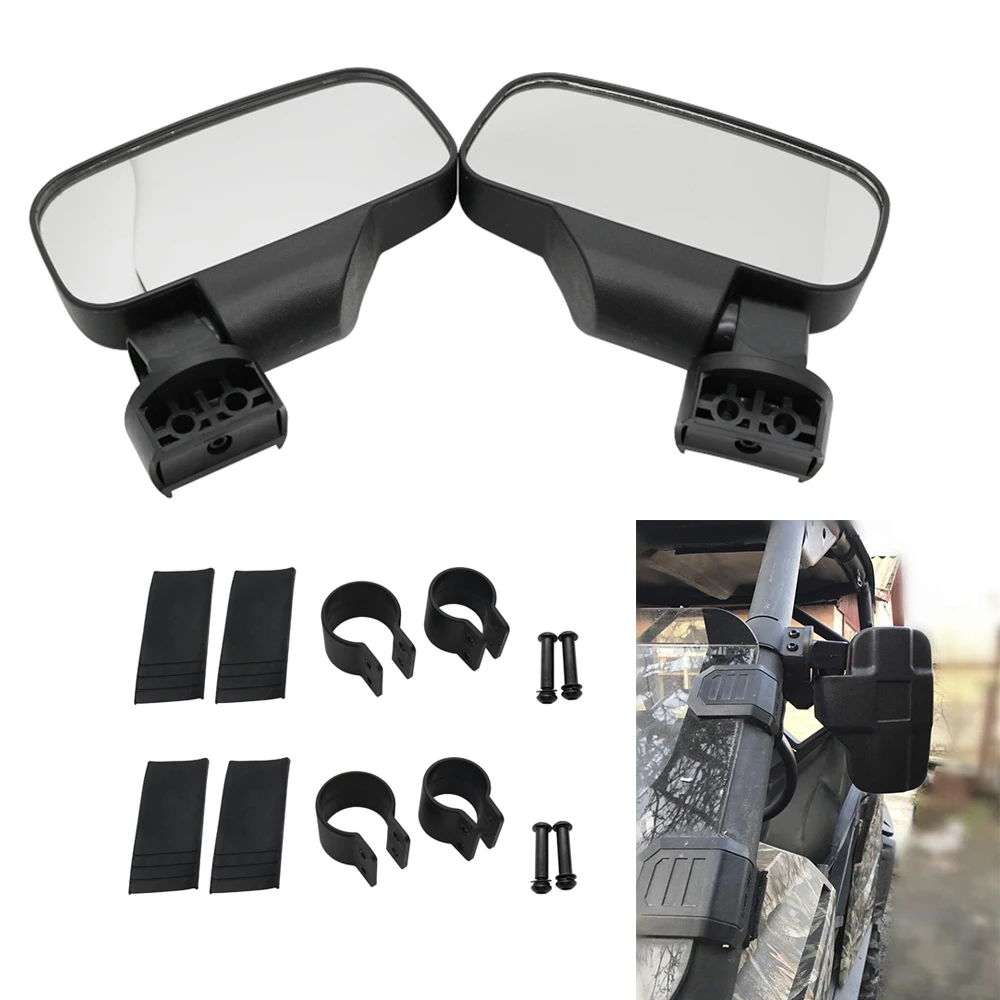 UTV 1.75" 2" Side Rear View Mirrors for Can Am Polaris RZR - Image 5