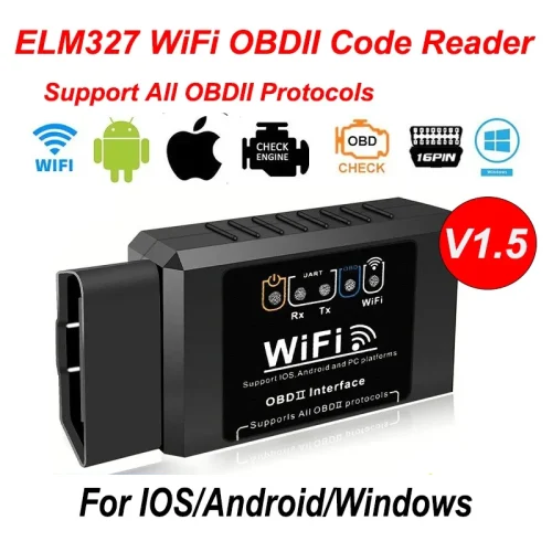 ELM327 V1.5 WiFi OBD2 Scanner for Android iOS PC Diagnostics