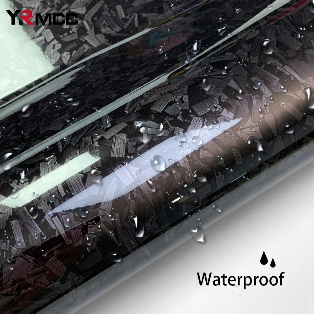 Glossy Black Carbon Fiber Vinyl Wrap 300cm Auto Decal - Image 2