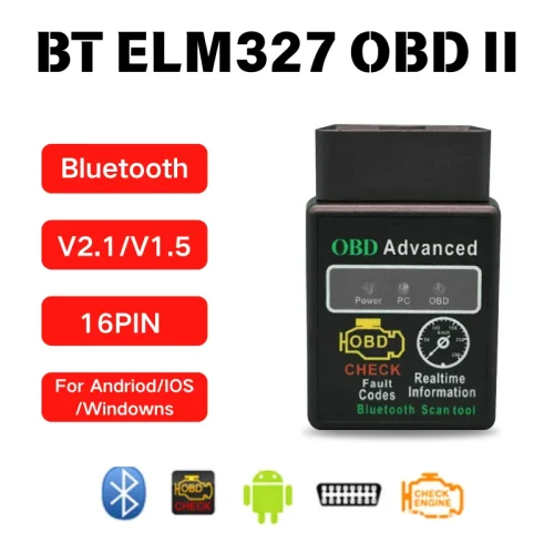 Mini ELM327 OBD2 Bluetooth Scanner Engine Diagnostic Tool