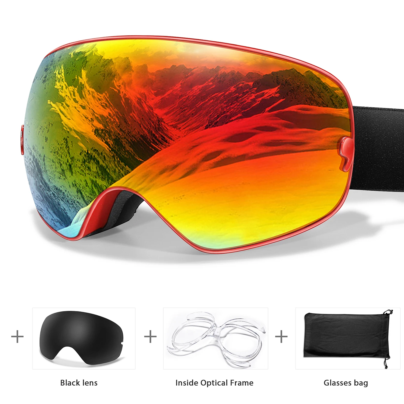 UV400 Anti-Fog Ski Goggles Polycarbonate Lens for Men Women - Image 11