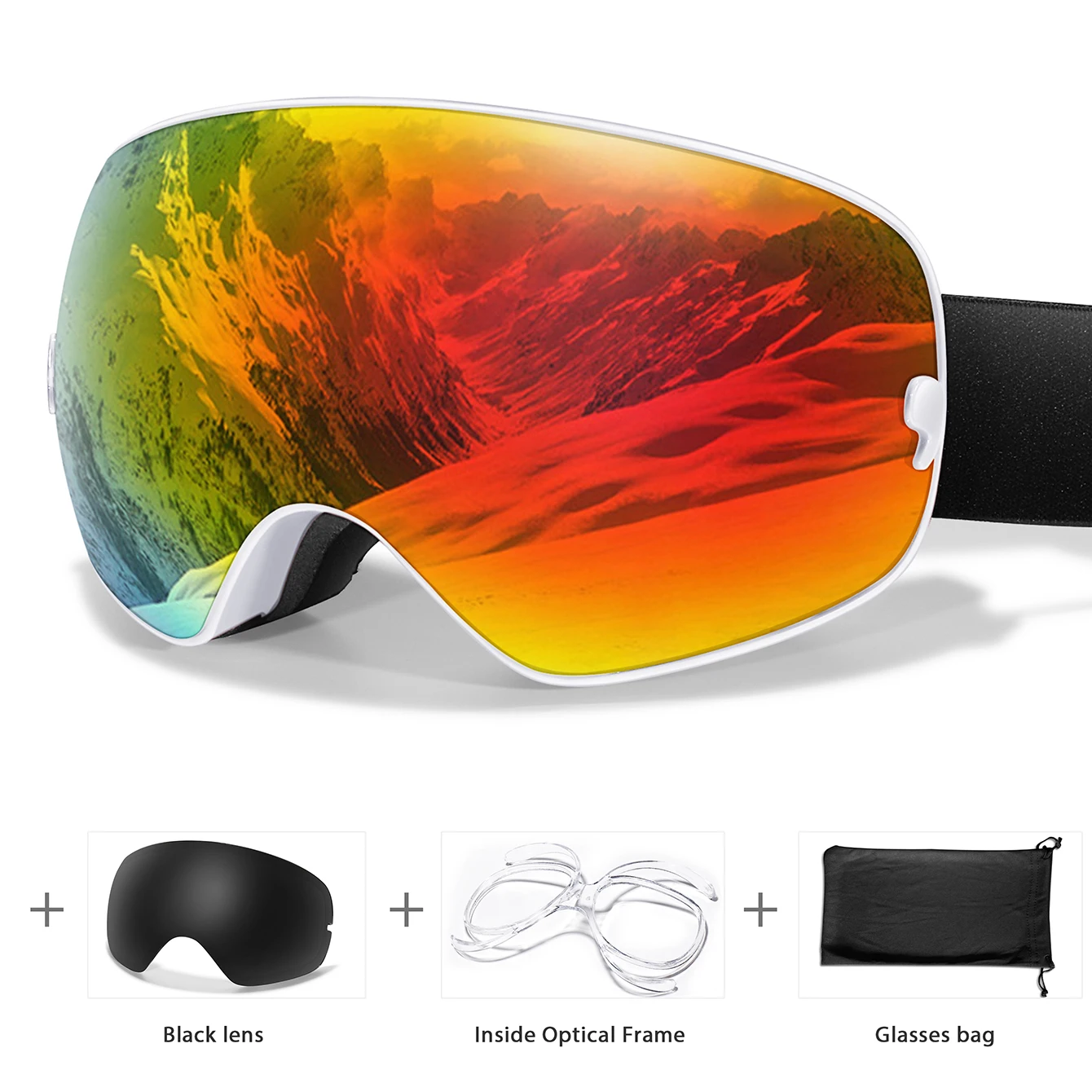UV400 Anti-Fog Ski Goggles Polycarbonate Lens for Men Women - Image 15