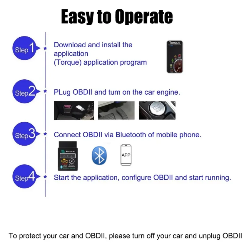 Mini ELM327 OBD2 Bluetooth Scanner Engine Diagnostic Tool - Image 4