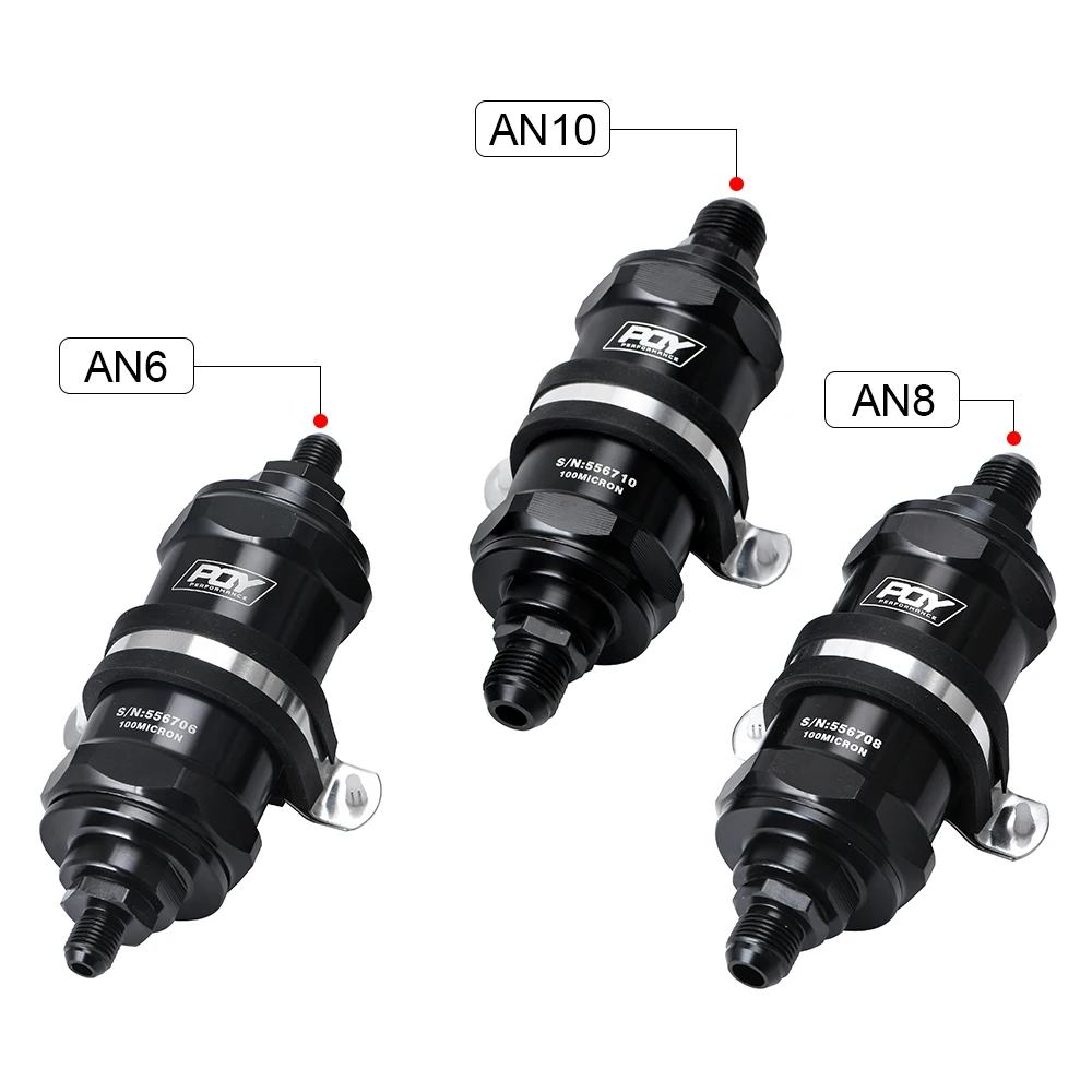 Inline Fuel Filter AN6 AN8 AN10 100 Micron Stainless Steel - Image 2