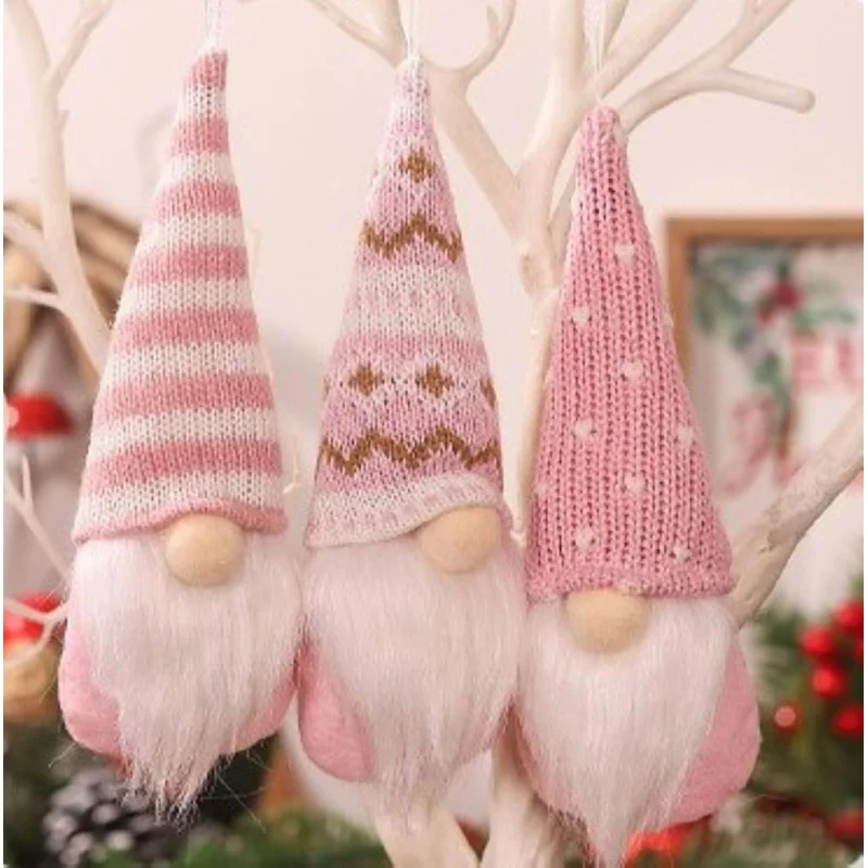 Swedish Handmade Plush Santa Elf Christmas Tree Ornaments