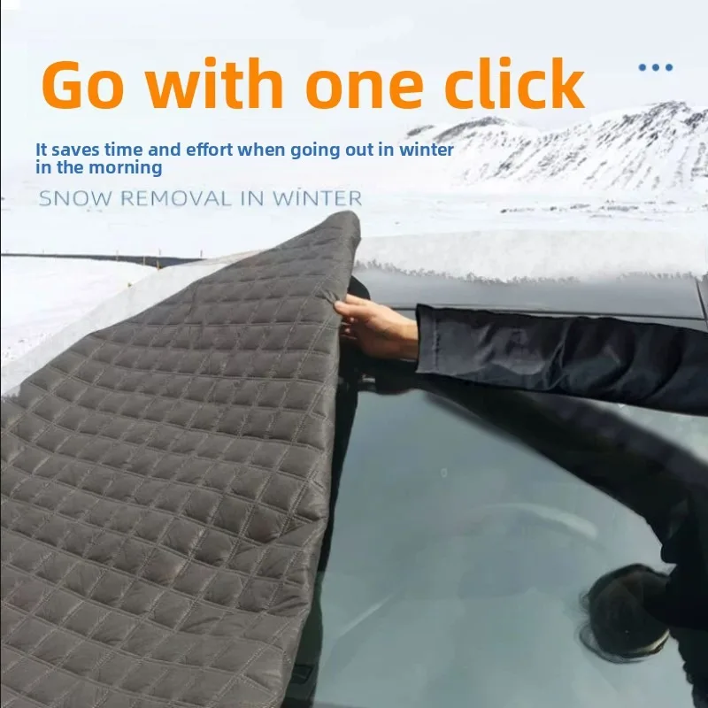 Universal Winter Windshield Snow Cover Aluminum Sun Shade - Image 4